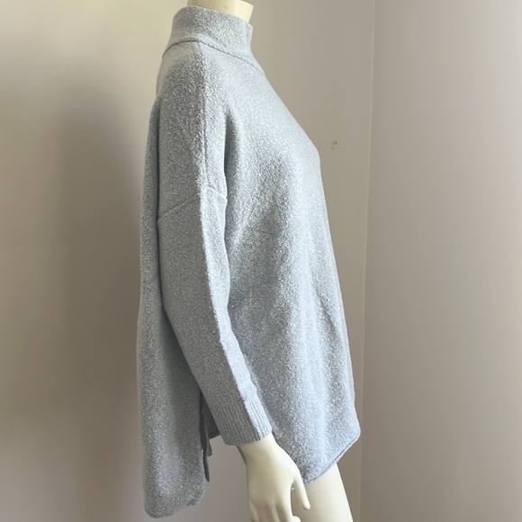 Nwt J. Jill Pure Jill Women’s Gray Mock Neck Side Tie Boucle Sweater Zinc MP/LP - Picture 3 of 16